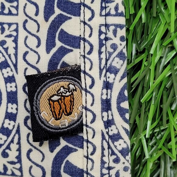 Vintage Baroque Rococo Tile Print Button Shirt M/L 24x28 Oversized Baggy - Picture 10 of 13